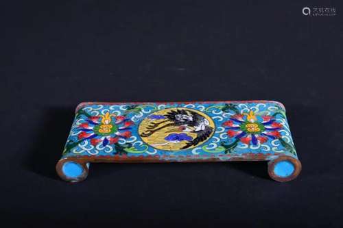 A CLOISONNE ENAMEL PENREST.QING PERIOD