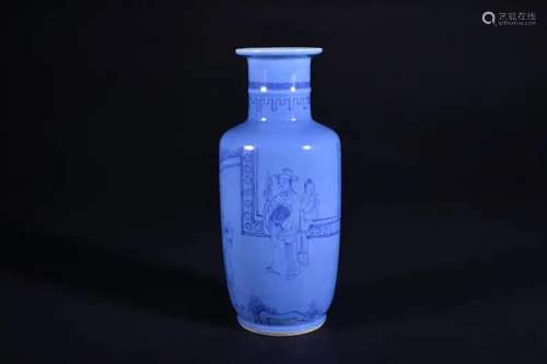 A BLUE-GLAZED VASE.QING PERIOD