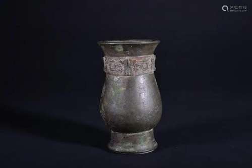 A BRONZE WINE VESSEL.MING PERIOD