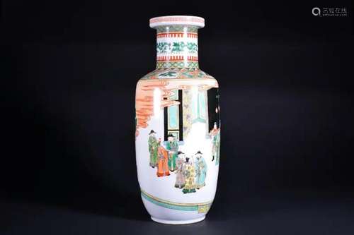 A WUCAI VASE.MARK OF KANGXI