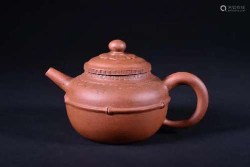 A YIXING TEAPOT AND COVER .MARK OF YOULAN