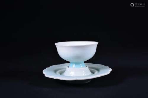 A QINGBAI-GLAZED TEABOWL AND STAND.SONG PERIOD