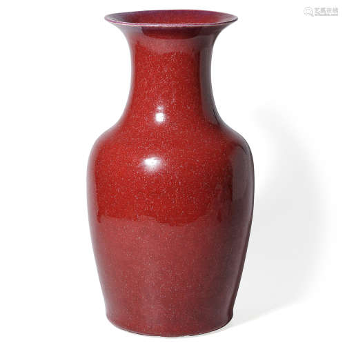 清中期 钧红釉观音瓶