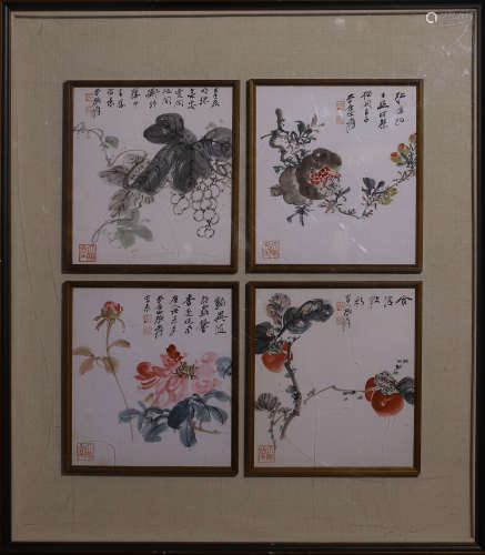 Chinese Painting, Framed Zhang Daqian Mark