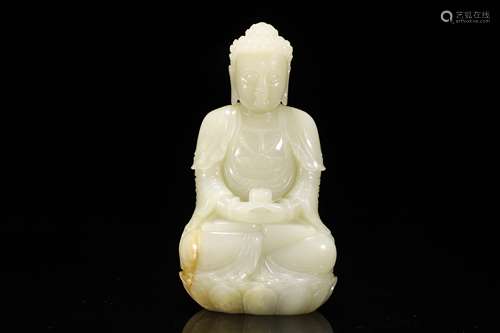 Carved Chinese Jade Figure of Shakyamuni