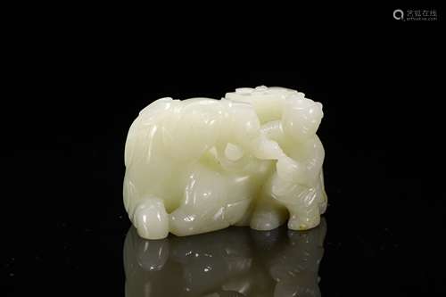 Carved White Jade Boy Statue