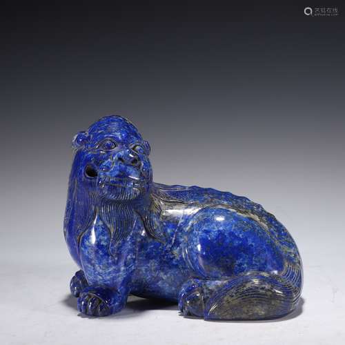 Carved Lapis Lazuli Mythical Beast