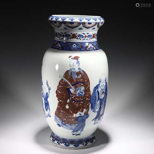 Blue and White Figure Vase