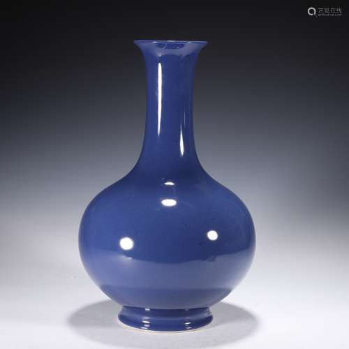 Sacrificial Blue Glaze Bottle Vase