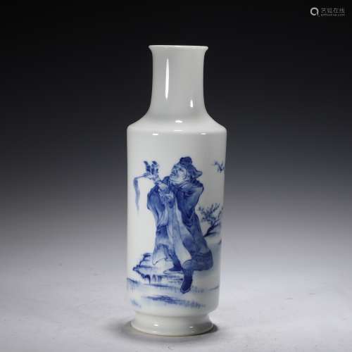 Blue and White Figure Vase