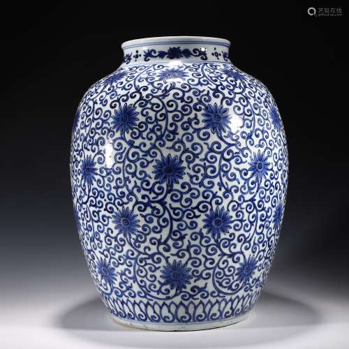 Blue and White Lotus Jar