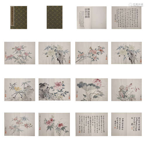 Chinese Flower Painting Album, Wang Xuetao Mark