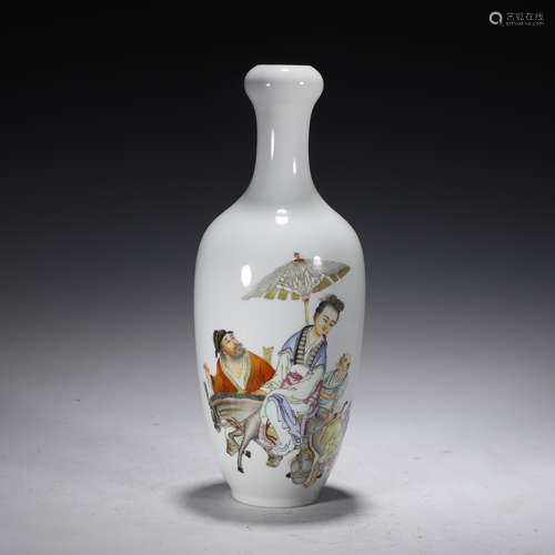 Famille Rose Figure Vase