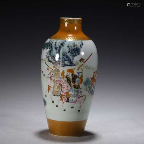 Famille Rose Figure Vase