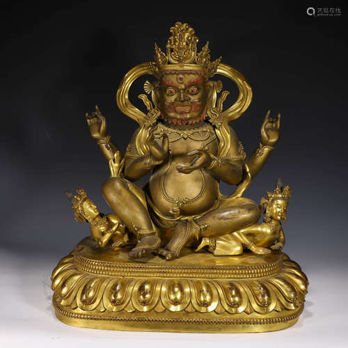 Gilt Bronze Figure of Four-Armed Mahakala