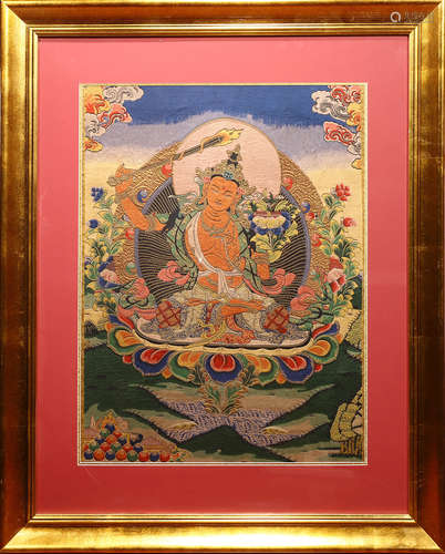 Embroidered Thangka of Manjushri