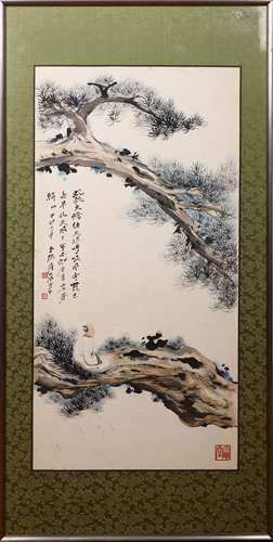 Chinese Painting, Framed Zhang Daqian Mark