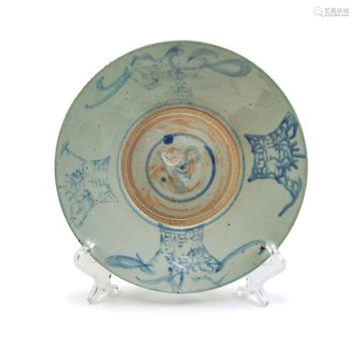 A Large Chinese Blue And White Charger Plate