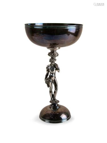 SILVER PLATED MYTHILOGICAL FIGURAL GOBLET