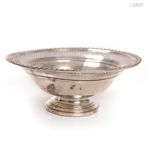 STERLING SILVER CANDY DISH CEMENT FILLED