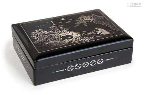 LACQUER BOX WITH MOTHER OF PEARL