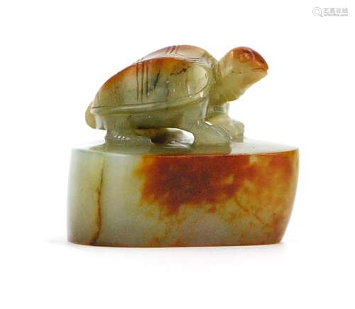 HETIAN JADE TURTLE SEAL STAMP