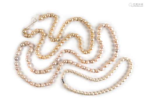 THREE PEARL NECKLACES