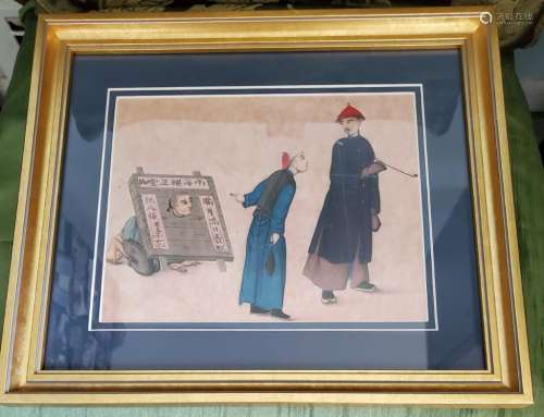 Rare Chinese Watercolor Rice Paper Painting