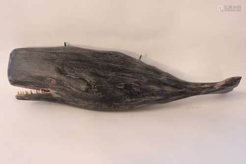 Hand Carved Wood Whale By C.Voorheest