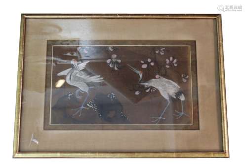 Chinese Silk Painting,Two Crane