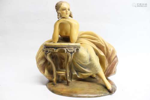 Large Pottery Lady Sculpture