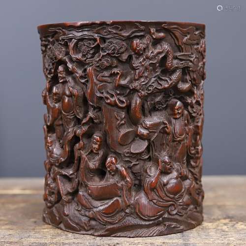 Chinese Bamboo Carved Brushpot