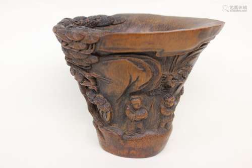 Chinese Bamboo Carved Vessel