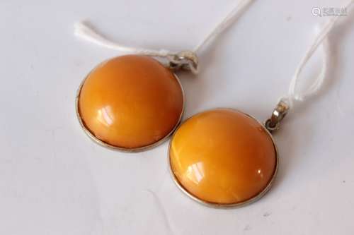 Pair of Amber Pendant