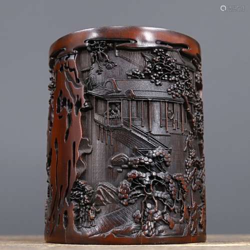 Chinese Bamboo Carved Brushpot