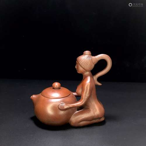 Chinese Zisha Teapot w Nude Girl