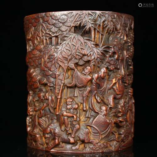 Chinese Bamboo Carved Brushpot