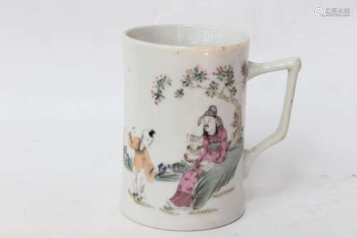 Chinese Famill Rose Porcelain Mug Cup