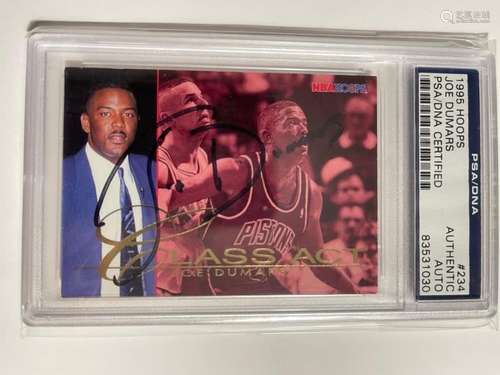 HOF JOE DUMARS 1995 NBA HOOPS SIGNED AUTOGRAPHED C