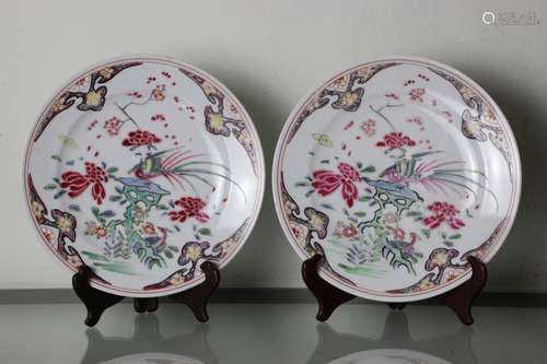 18th.C Chinese Famille Rose Porcelain Plates