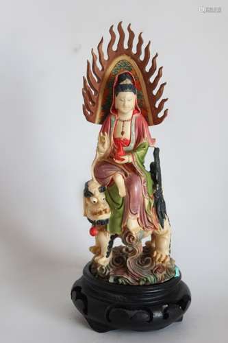 Chinese Bone Carved Guanyin