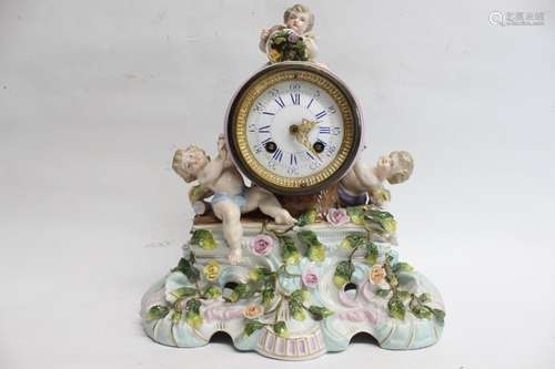 Italian Capodimonte Porcelain Clock