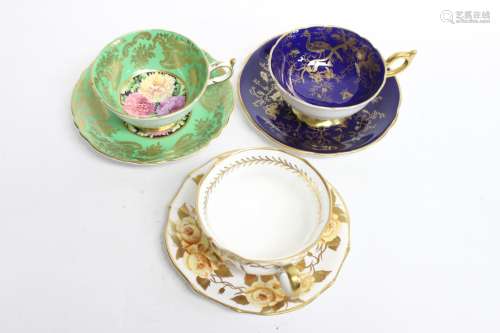 Three Porcelain Cup and Sauser Set