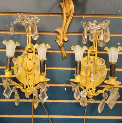 Pair of Two Lights Metal Wall Sconce