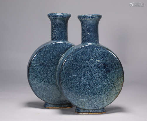 Qing Dynasty Qianlong Lujun glaze conjoined bottle