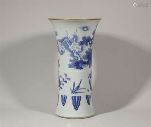 Blue and White Beaker Vase Shunzhi Style