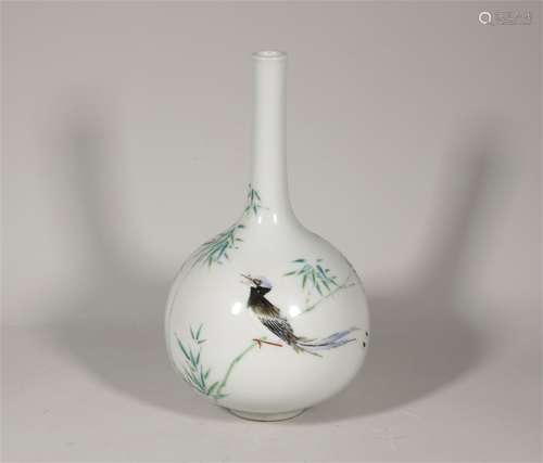 Famille Rose Bottle Vase Yongzheng Style