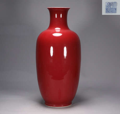Qing Dynasty Qianlong Rouge glazed bottle
