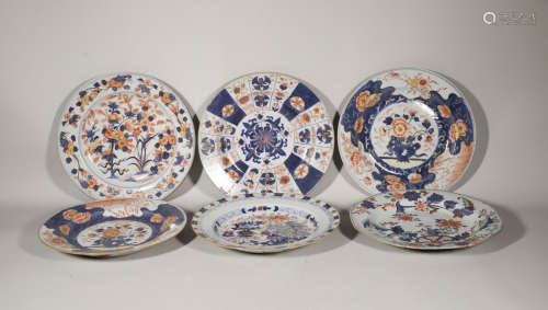 Six pieces of Yongzheng Flower Plate in Qing Dynasty