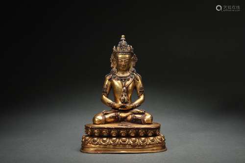 Gilt Bronze Statue of Medicine Buddha